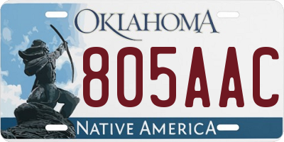 OK license plate 805AAC