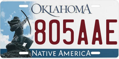 OK license plate 805AAE