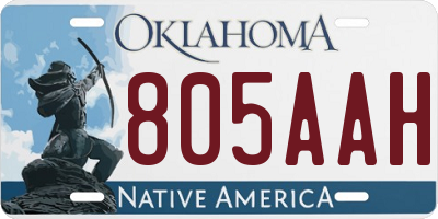 OK license plate 805AAH