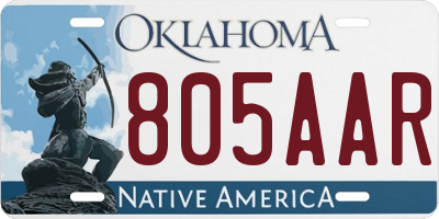OK license plate 805AAR