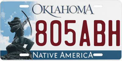 OK license plate 805ABH