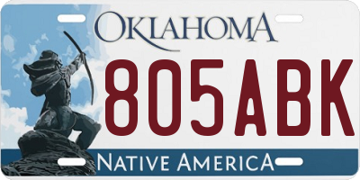 OK license plate 805ABK