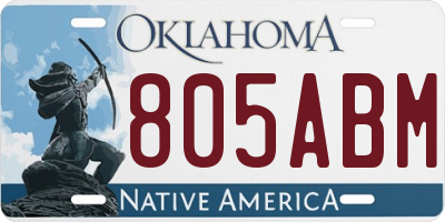 OK license plate 805ABM