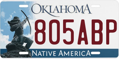 OK license plate 805ABP
