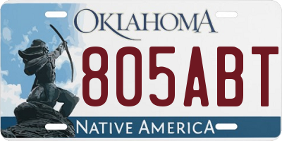 OK license plate 805ABT