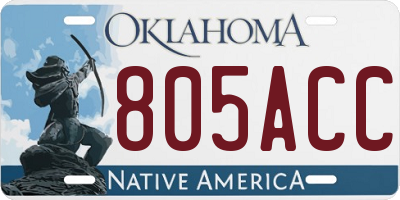 OK license plate 805ACC