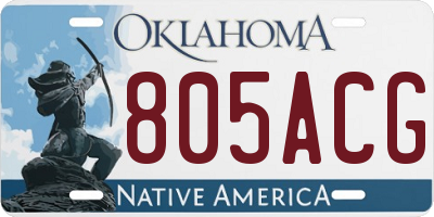 OK license plate 805ACG