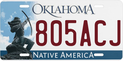 OK license plate 805ACJ