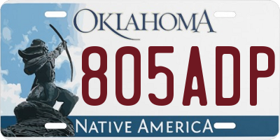 OK license plate 805ADP