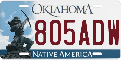 OK license plate 805ADW