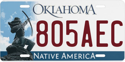 OK license plate 805AEC