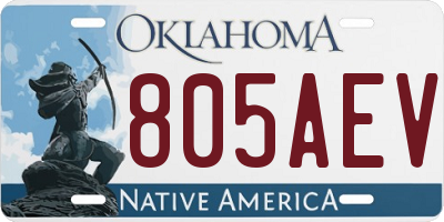 OK license plate 805AEV