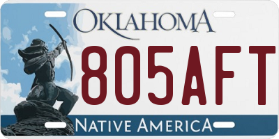OK license plate 805AFT