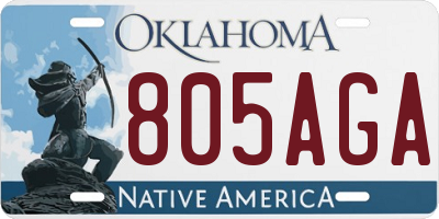 OK license plate 805AGA