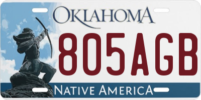 OK license plate 805AGB