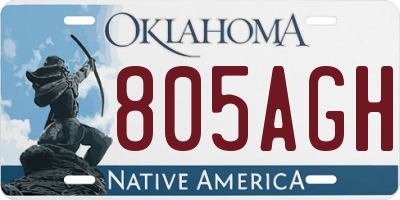 OK license plate 805AGH