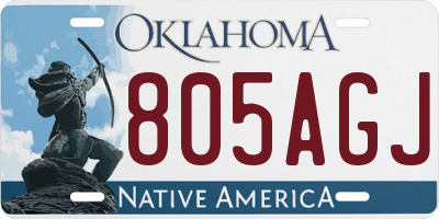 OK license plate 805AGJ