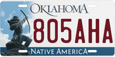 OK license plate 805AHA