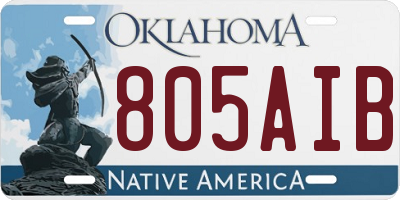 OK license plate 805AIB