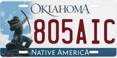 OK license plate 805AIC