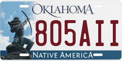 OK license plate 805AII