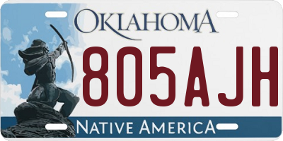 OK license plate 805AJH