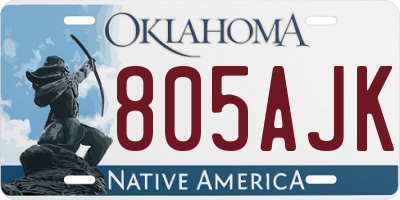 OK license plate 805AJK