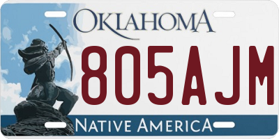 OK license plate 805AJM