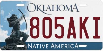 OK license plate 805AKI