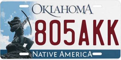 OK license plate 805AKK