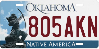 OK license plate 805AKN