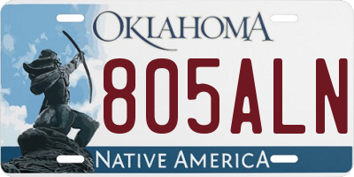 OK license plate 805ALN
