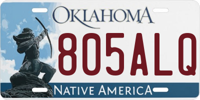 OK license plate 805ALQ