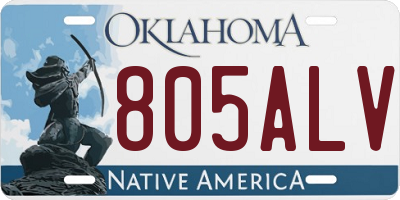 OK license plate 805ALV