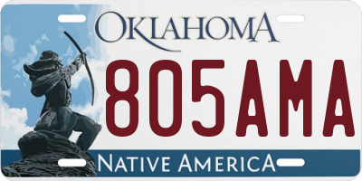 OK license plate 805AMA
