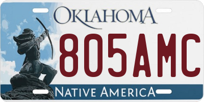 OK license plate 805AMC