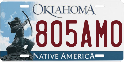 OK license plate 805AMO