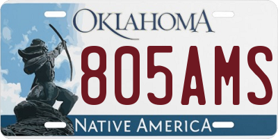 OK license plate 805AMS