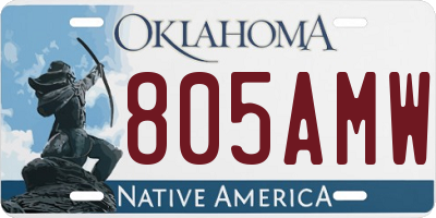 OK license plate 805AMW