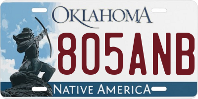 OK license plate 805ANB