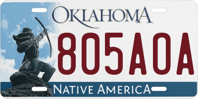 OK license plate 805AOA
