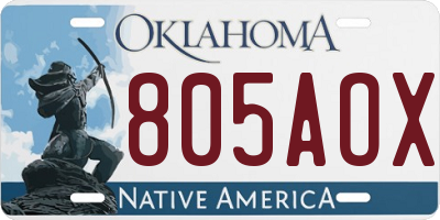 OK license plate 805AOX