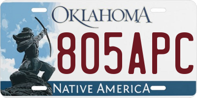 OK license plate 805APC