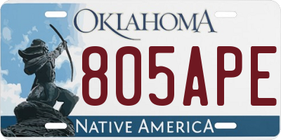 OK license plate 805APE