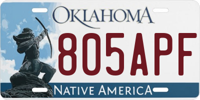 OK license plate 805APF