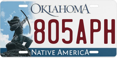 OK license plate 805APH