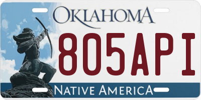 OK license plate 805API