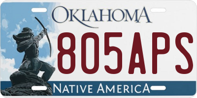 OK license plate 805APS