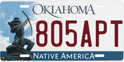 OK license plate 805APT