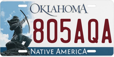 OK license plate 805AQA